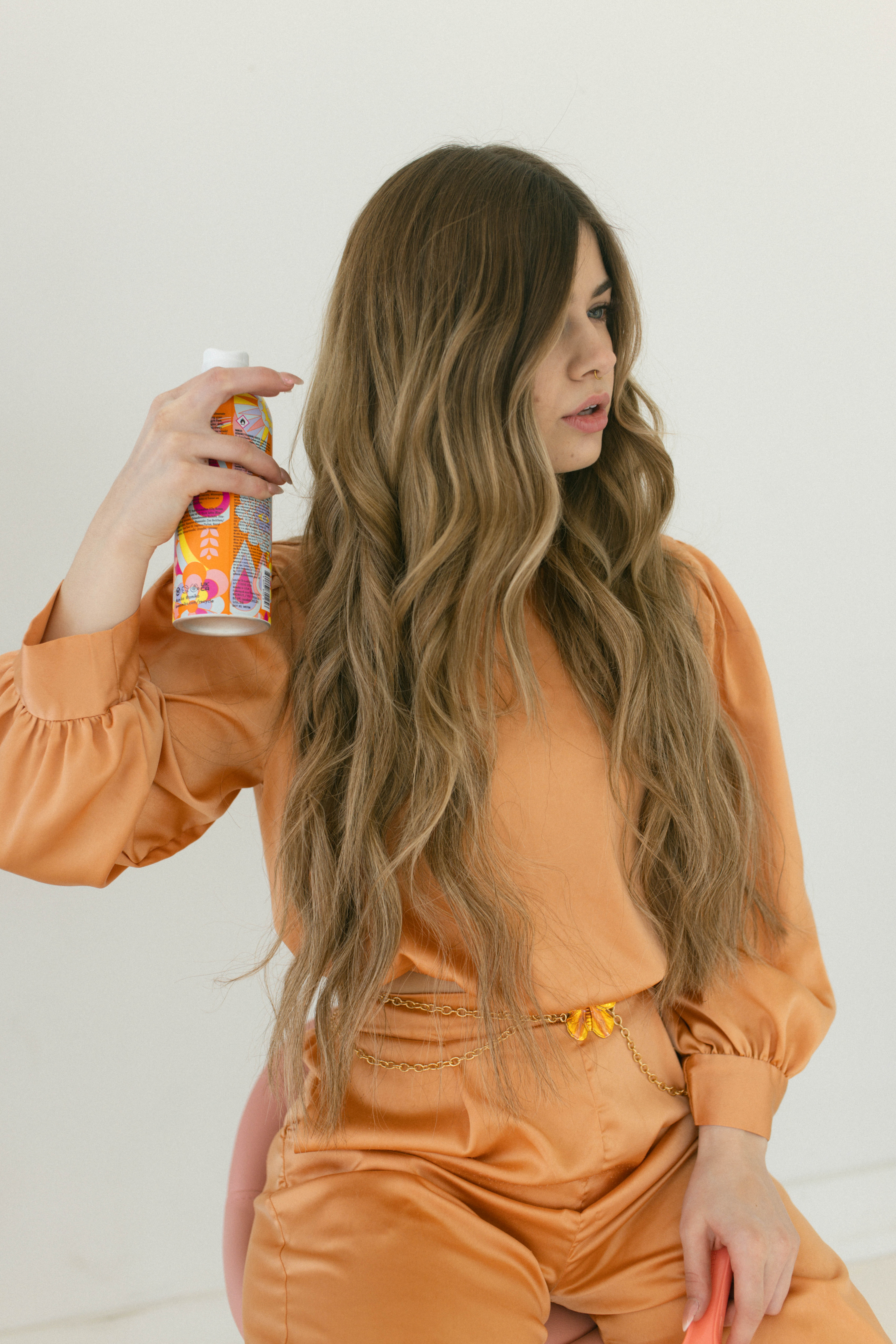 Hope Newnam styling her keratin bond extensions