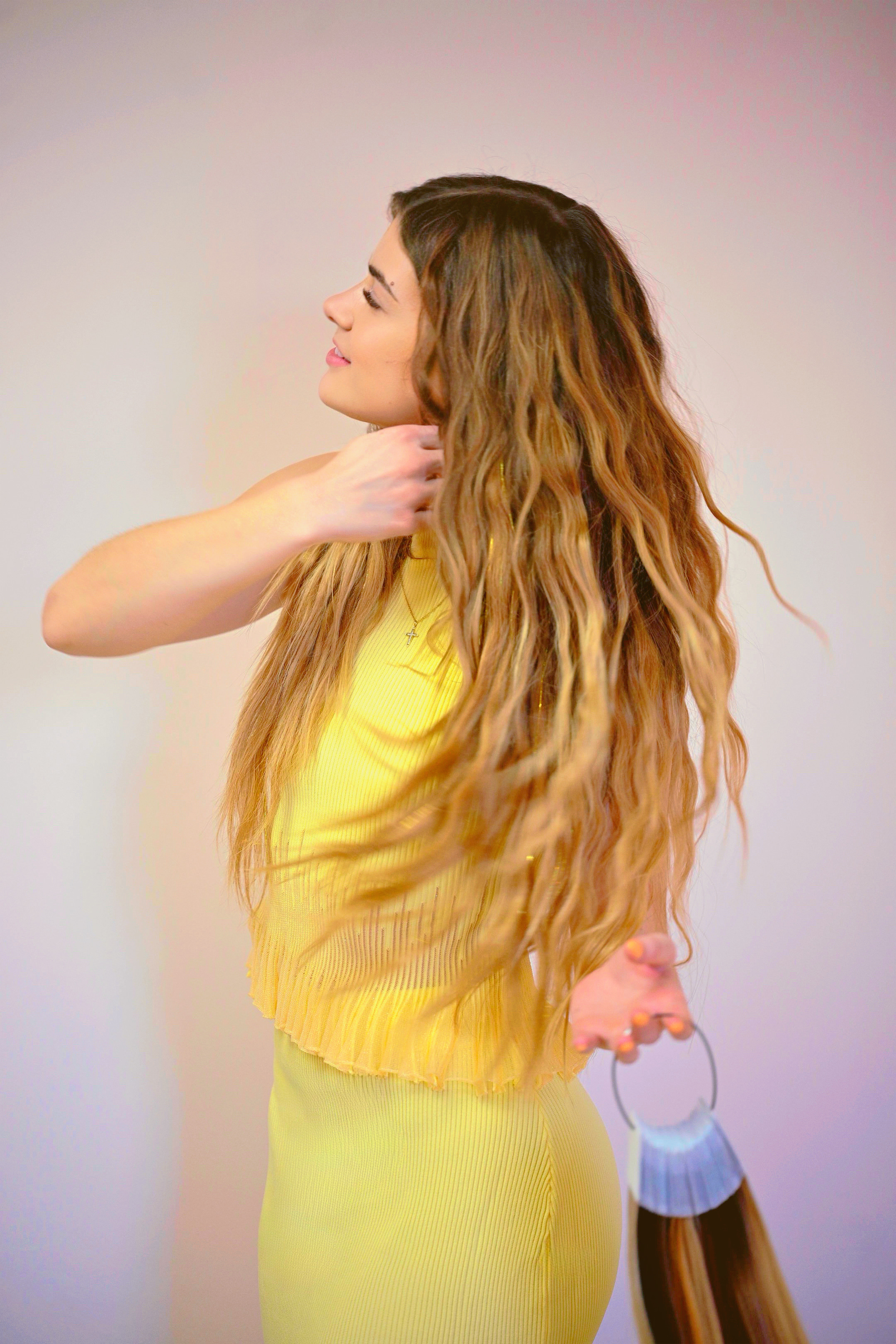 Hope Newnam with long flowing extensions